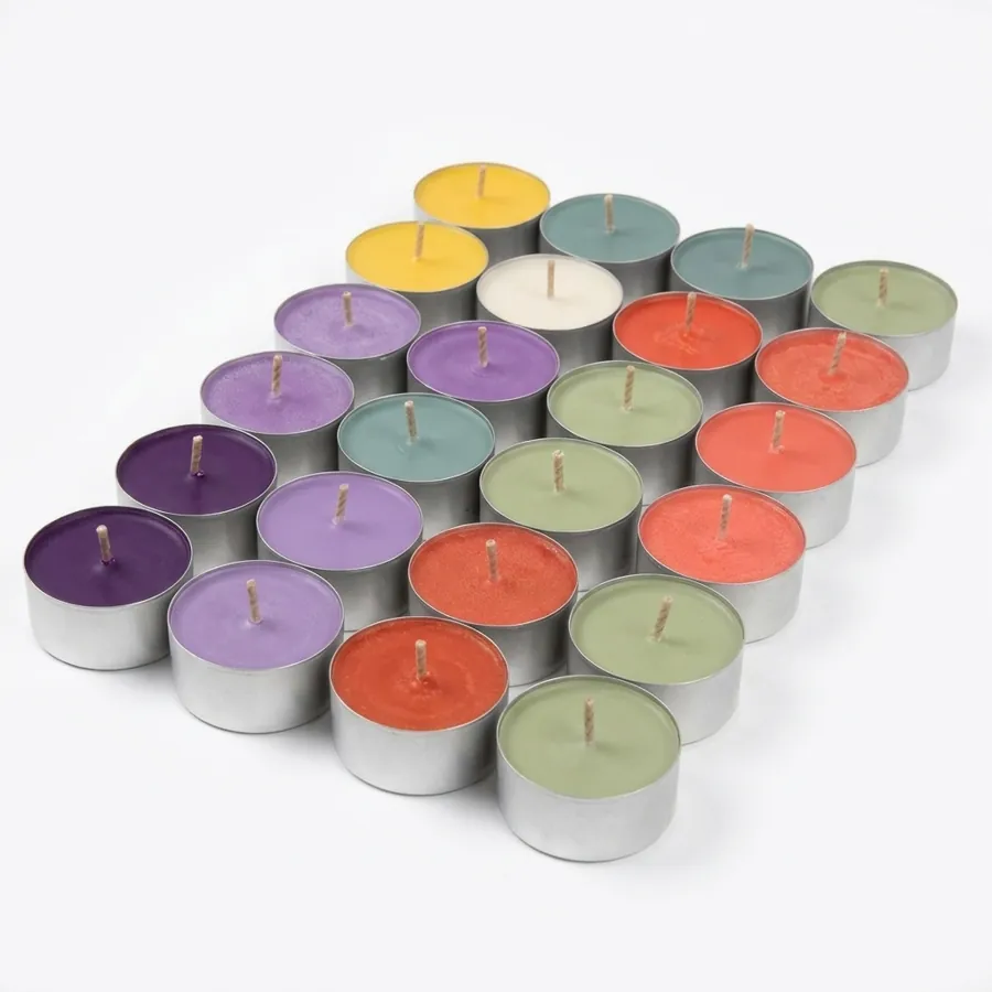 NiceLook result: the candles arranged in a grid on a white background