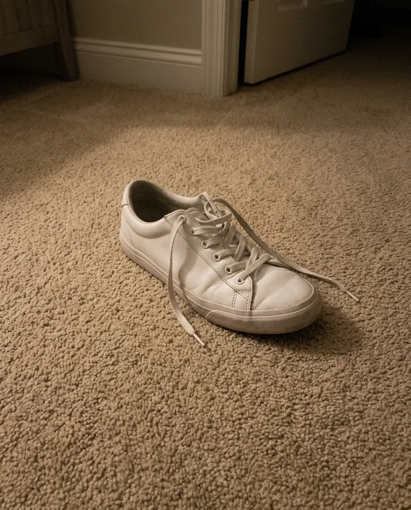 Original photo: sneaker on a carpet